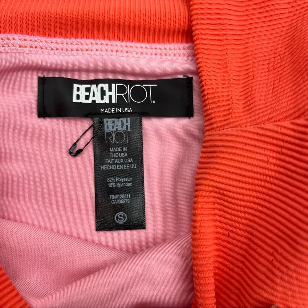 Beach Riot Emmy Colorblock Swim Bottom Womens Size Small Pink Orange Green NWOT - Picture 2 of 11
